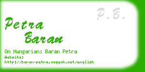 petra baran business card